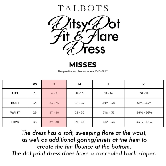 Talbots Ditsy Dot Fit and Flare Dress - Picture 4 of 7